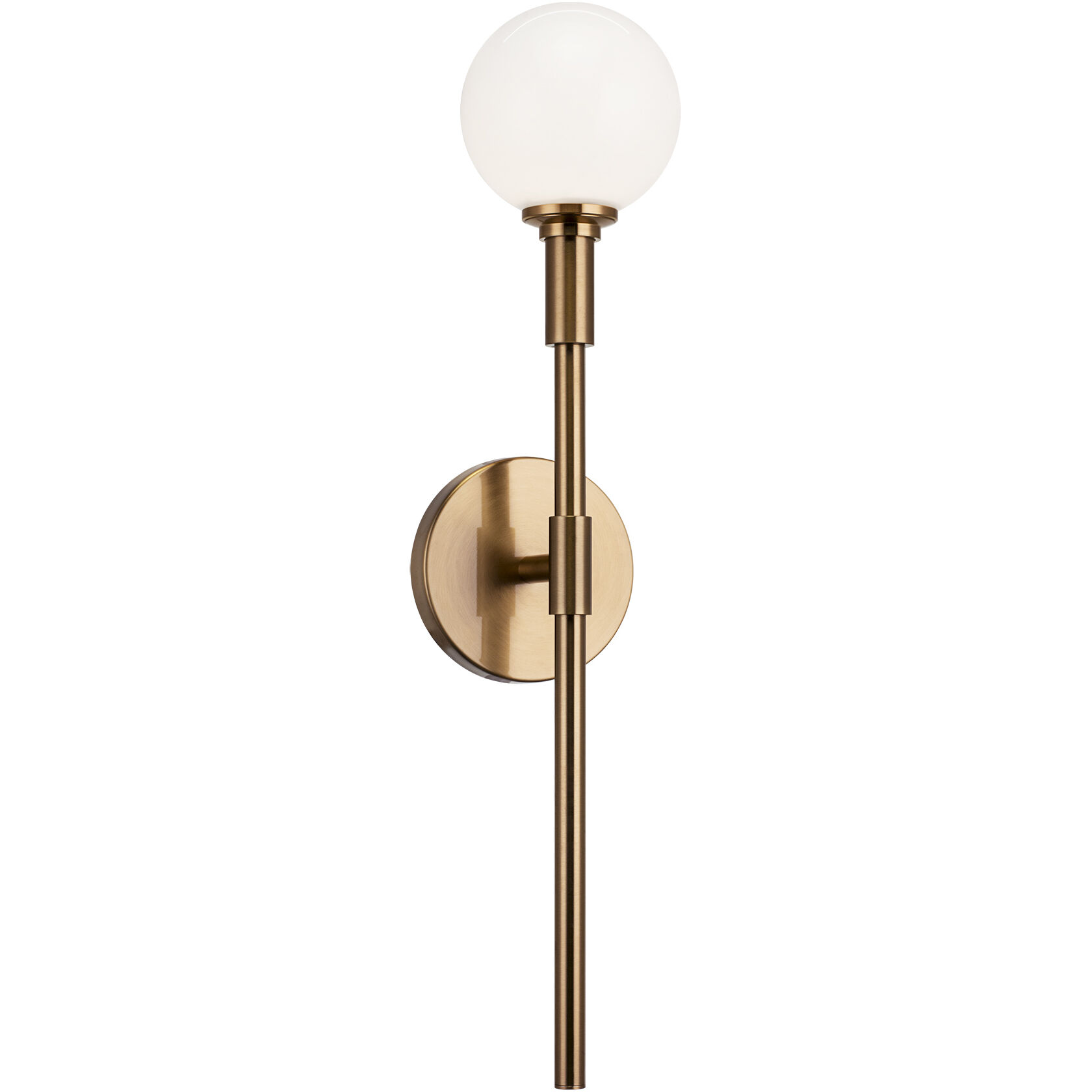 Candlestix 1 Light 4.75 inch Aged Gold Brass Wall Sconce Wall Light in Aged Gold Brass and Opal Glass