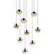 Grapes LED 13 inch Polished Chrome Cluster Pendant Ceiling Light in Clear Glass Lens