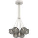 Mesa LED 12.1 inch Salt White Cluster Pendant Ceiling Light in 3000K LED, Smoke