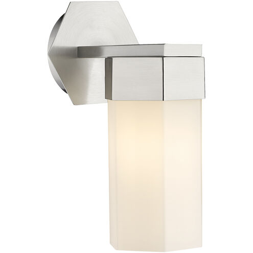 Claverack 1 Light 5 inch Satin Nickel Sconce Wall Light in Matte White Glass