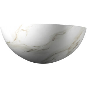 Ambiance 1 Light 10.5 inch Carrara Marble Wall Sconce Wall Light