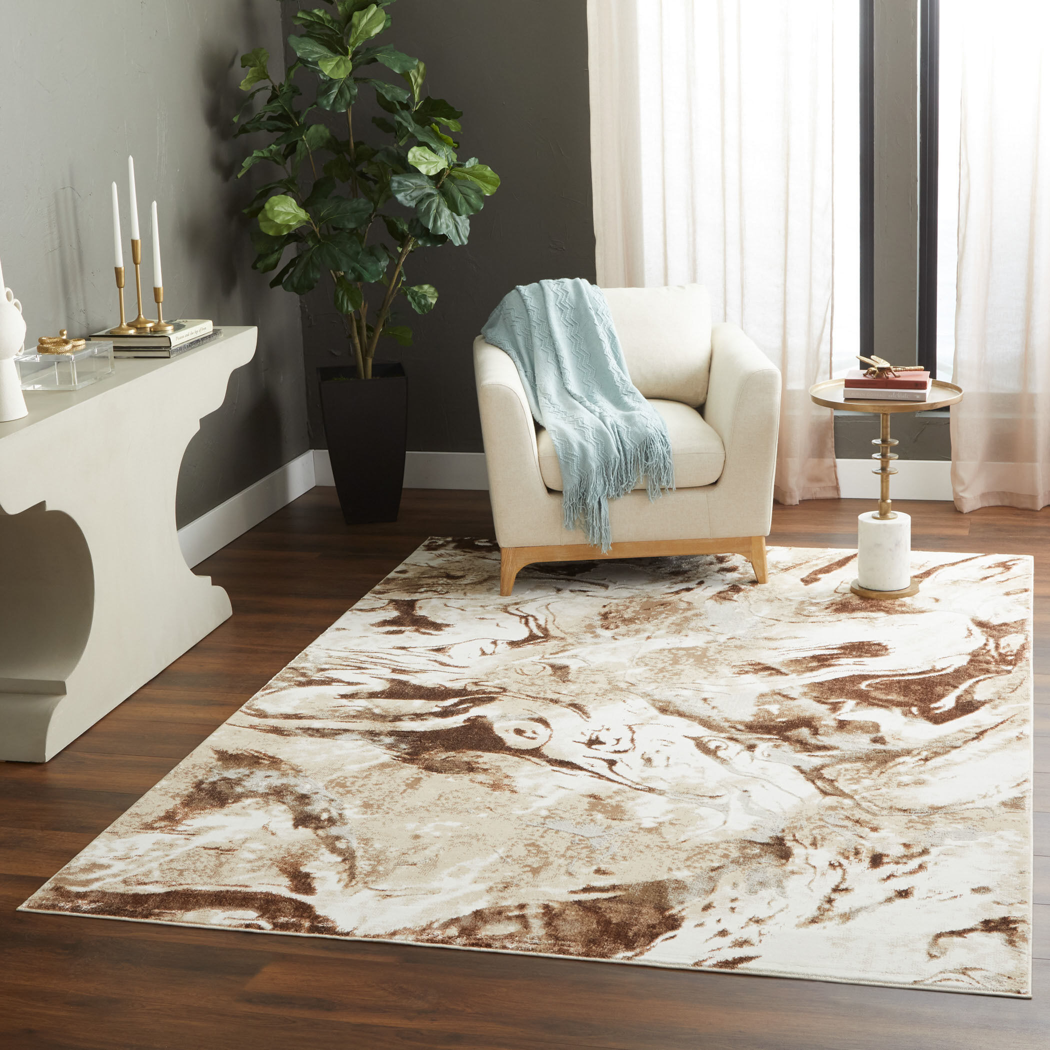 Piave 114 X 79 inch Earth Tones Rug in 6 x 9