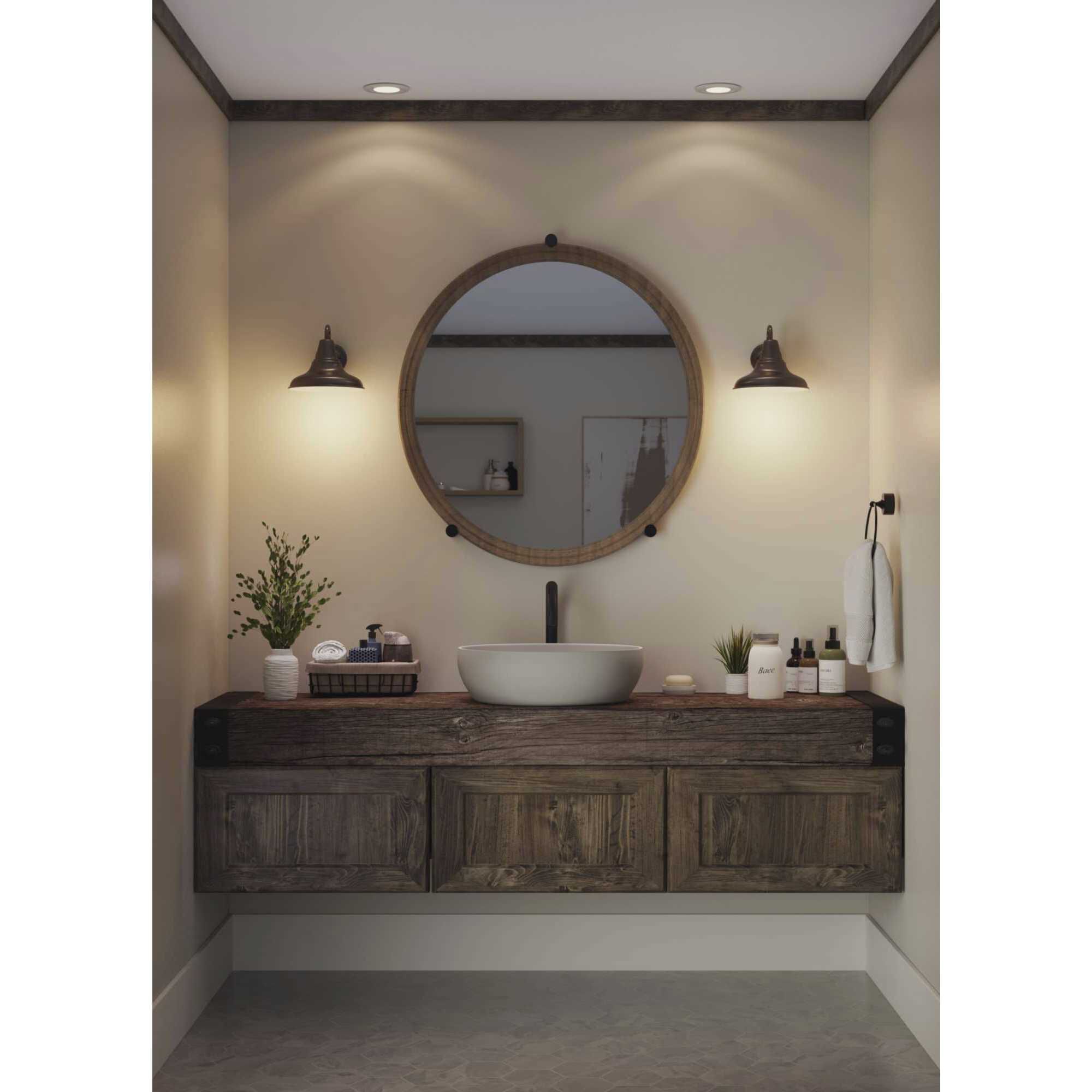 District Outdoor Wall Lantern in Antique Bronze, Standard Lamping, Large