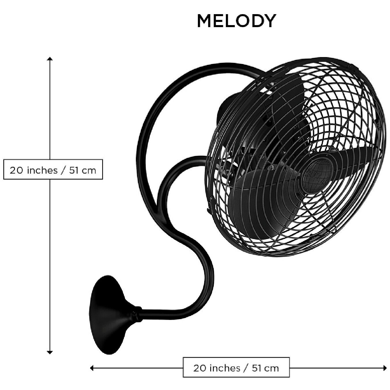 Atlas Melody 20 inch Textured Bronze Wall Fan, Atlas