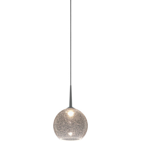 Bobo LED 4 inch Matte Chrome Small Pendant Ceiling Light in Clear Glass