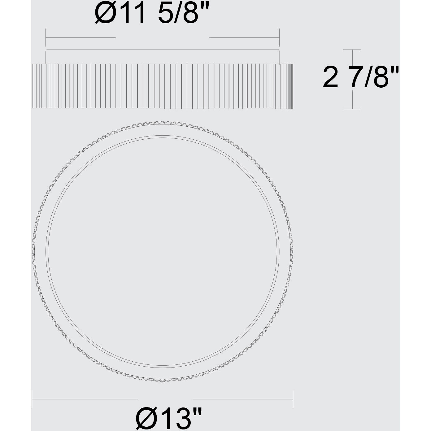 Channel LED 13 inch Painted Brass Outdoor Flush Mount