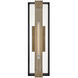 Bergen 1 Light 28 inch Black with Burnished Bronze Outdoor Wall Mount Lantern