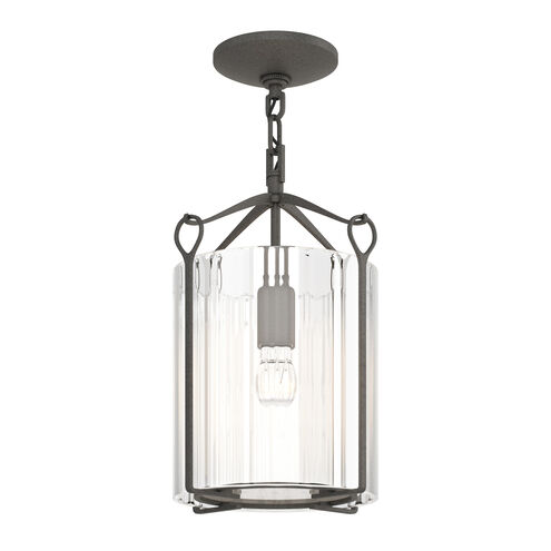 Bow 1 Light 9.8 inch Natural Iron Semi-Flush Ceiling Light in Clear