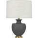 Michael Berman Atlas 25.25 inch 150.00 watt Matte Ash Table Lamp Portable Light in Modern Brass