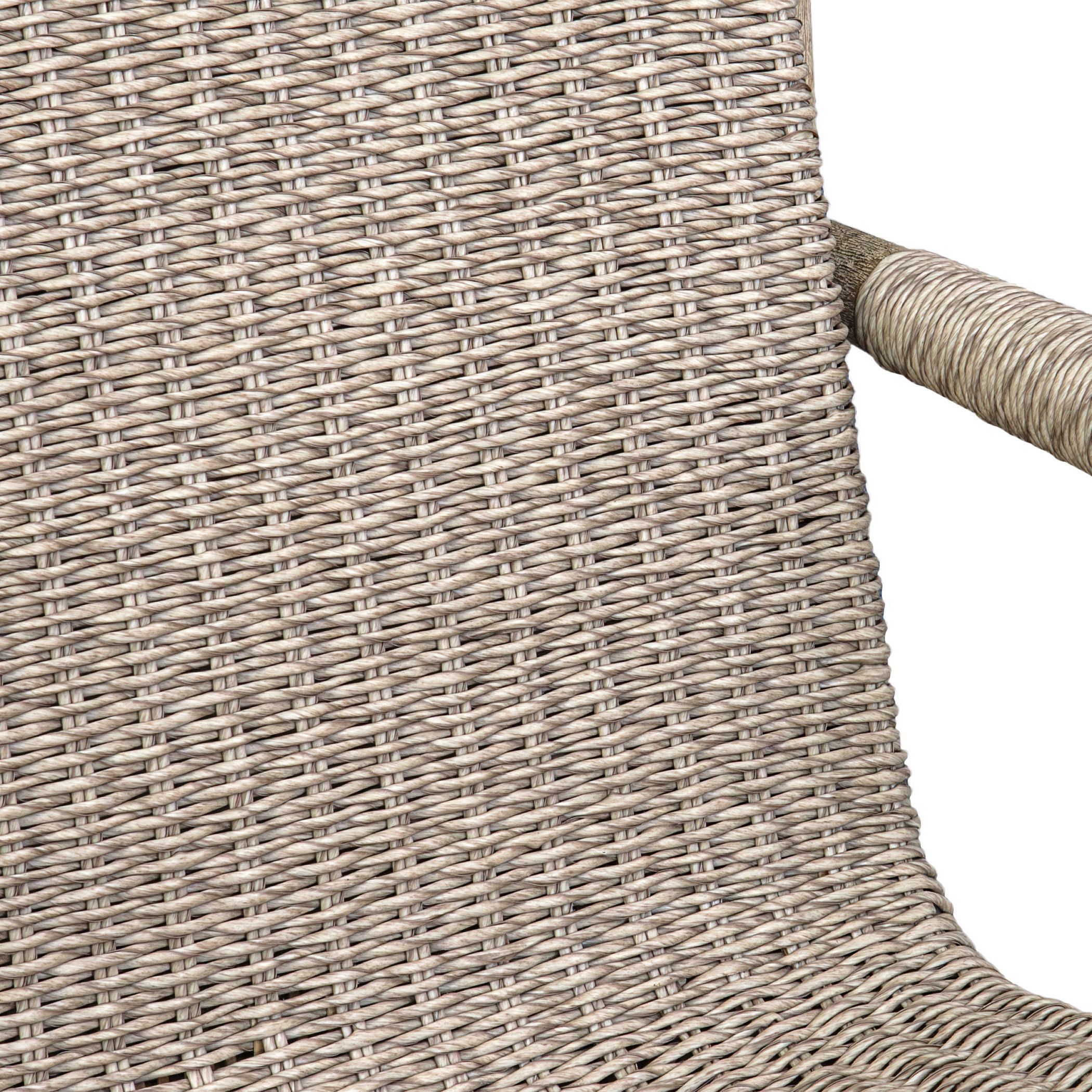 Sumba Light Gray and Cerused Wheat Outdoor Lounge Chair