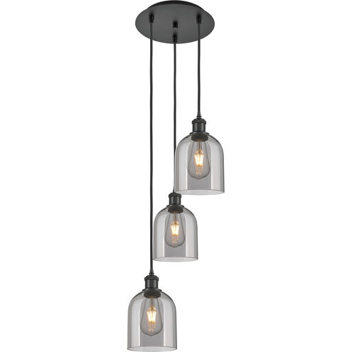 Ballston Bella 3 Light 12 inch Matte Black Cord Hung Multi Pendant Ceiling Light