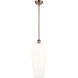 Ballston Chelsea 1 Light 8 inch Antique Copper Mini Pendant Ceiling Light in White Glass