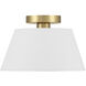 Modern 1 Light 12 inch Natural Brass Semi-Flush Ceiling Light