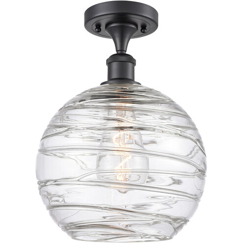 Ballston Large Deco Swirl LED 10 inch Matte Black Semi-Flush Mount Ceiling Light, Ballston