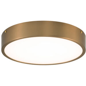 Plato LED 11 inch Aged Gold Brass Flush Mount Ceiling Light