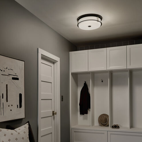 Brit LED 18 inch Black and Champagne Bronze Flush Mount Ceiling Light