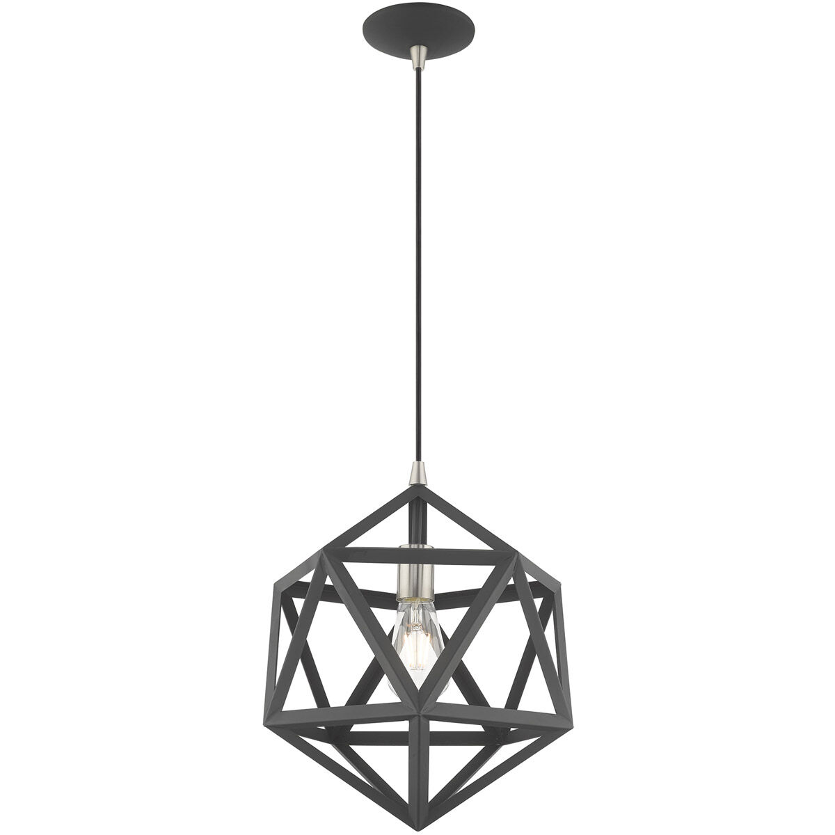 Geometric 1 Light 13 inch Scandinavian Gray Mini Pendant Ceiling Light