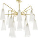 Mika 18 Light 41 inch Opal Swirl and Antique Brass Chandelier Ceiling Light