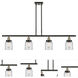 Ballston Small Bell 4 Light 48 inch Black Antique Brass Island Light Ceiling Light in Clear Glass