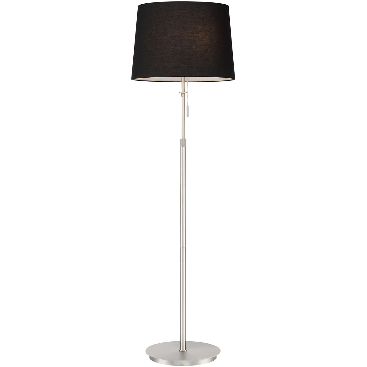 X3 12 inch 100 watt Satin Nickel and Black Floor Lamp Portable Light