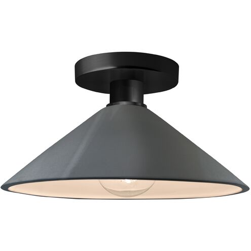 Radiance 1 Light 11.75 inch Gloss Grey and Matte Black Semi Flush Ceiling Light