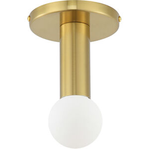 Adams 1 Light 4.75 inch Aged Brass Flush Mount Ceiling Light
