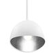 Eclos 1 Light 15.75 inch Textured White With Silver Leaf Inside Pendant Ceiling Light