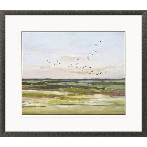 Overhead Green and Blue and Rust Framed Art