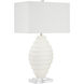Abbeville 30.5 inch 150 watt White and Clear with Polished Brass Table Lamp Portable Light