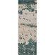 Rustic 96 X 30 inch Teal, Dark Green, Light Gray, Beige, Bright Blue Rug