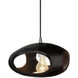 Radiance Collection 1 Light 12 inch Brushed Nickel and Gloss Black and Black Pendant Ceiling Light