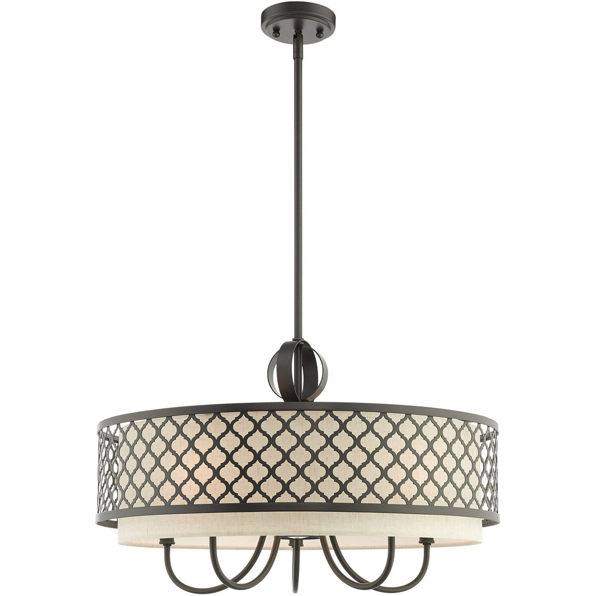 Arabesque 6 Light 24 inch English Bronze Pendant Chandelier Ceiling Light