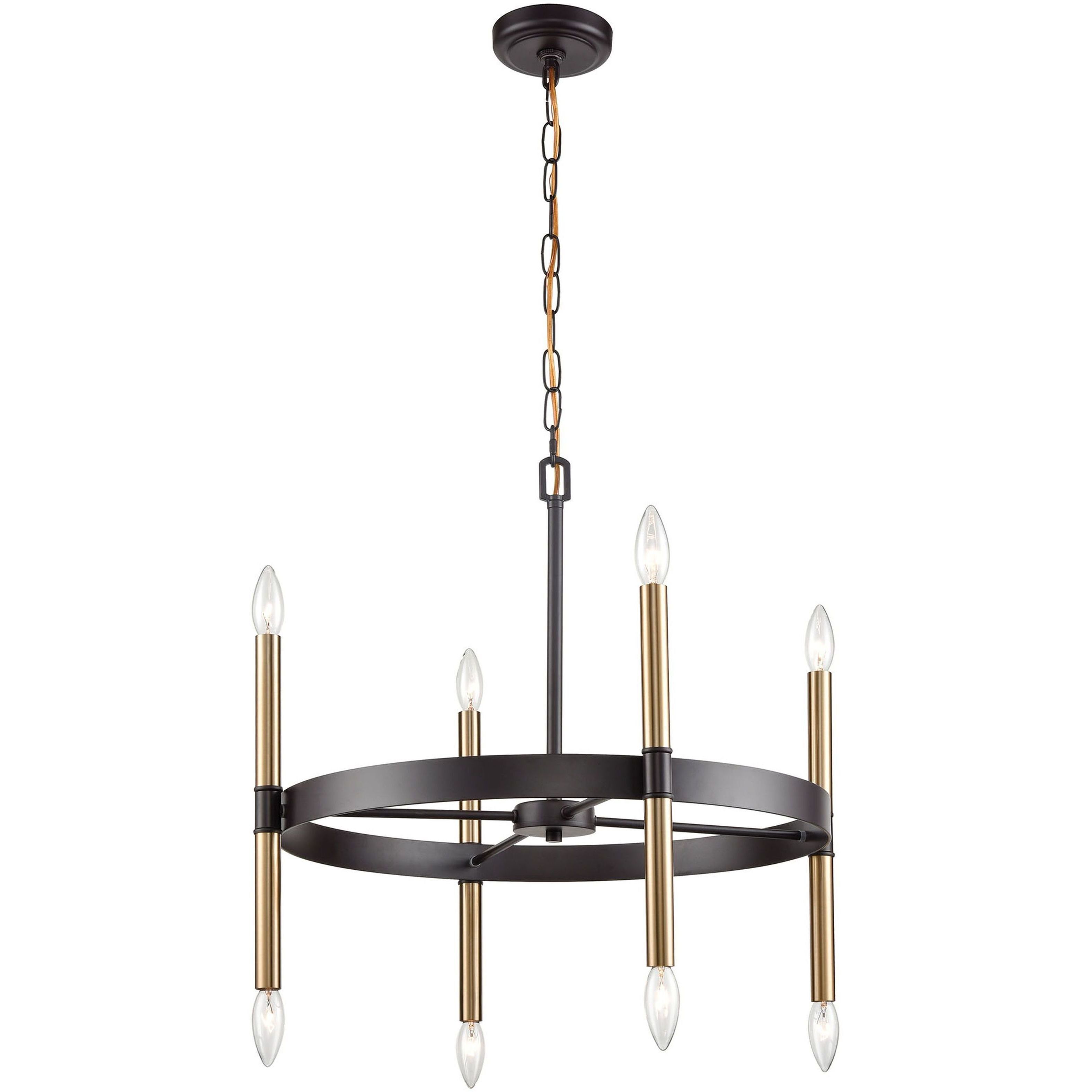 Notre Dame 6 Light 24 inch Oil Rubbed Bronze and Gold Chandelier Ceiling Light