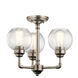 Niles 3 Light 16 inch Antique Pewter Chandelier/Semi Flush Ceiling Light