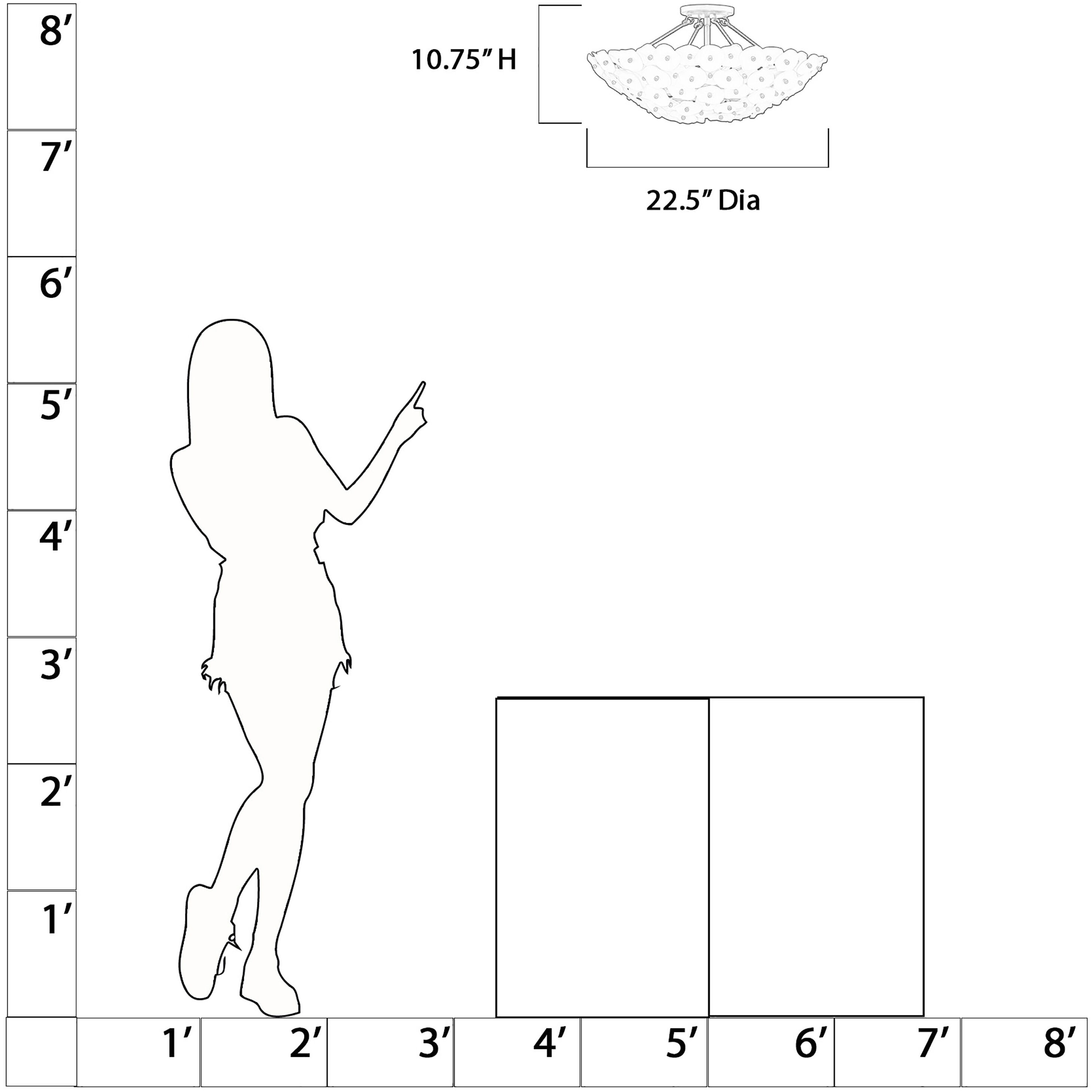 Coastlyn 4 Light 22.5 inch Legacy Brass Semi Flush Ceiling Light