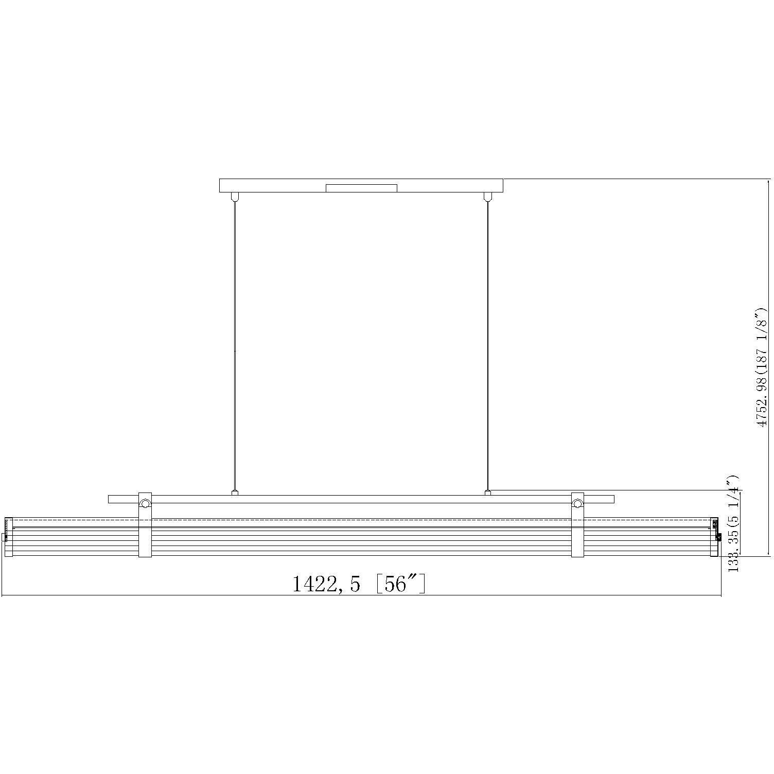 Benoit LED 56 inch Modern Gold Billiard Light Ceiling Light