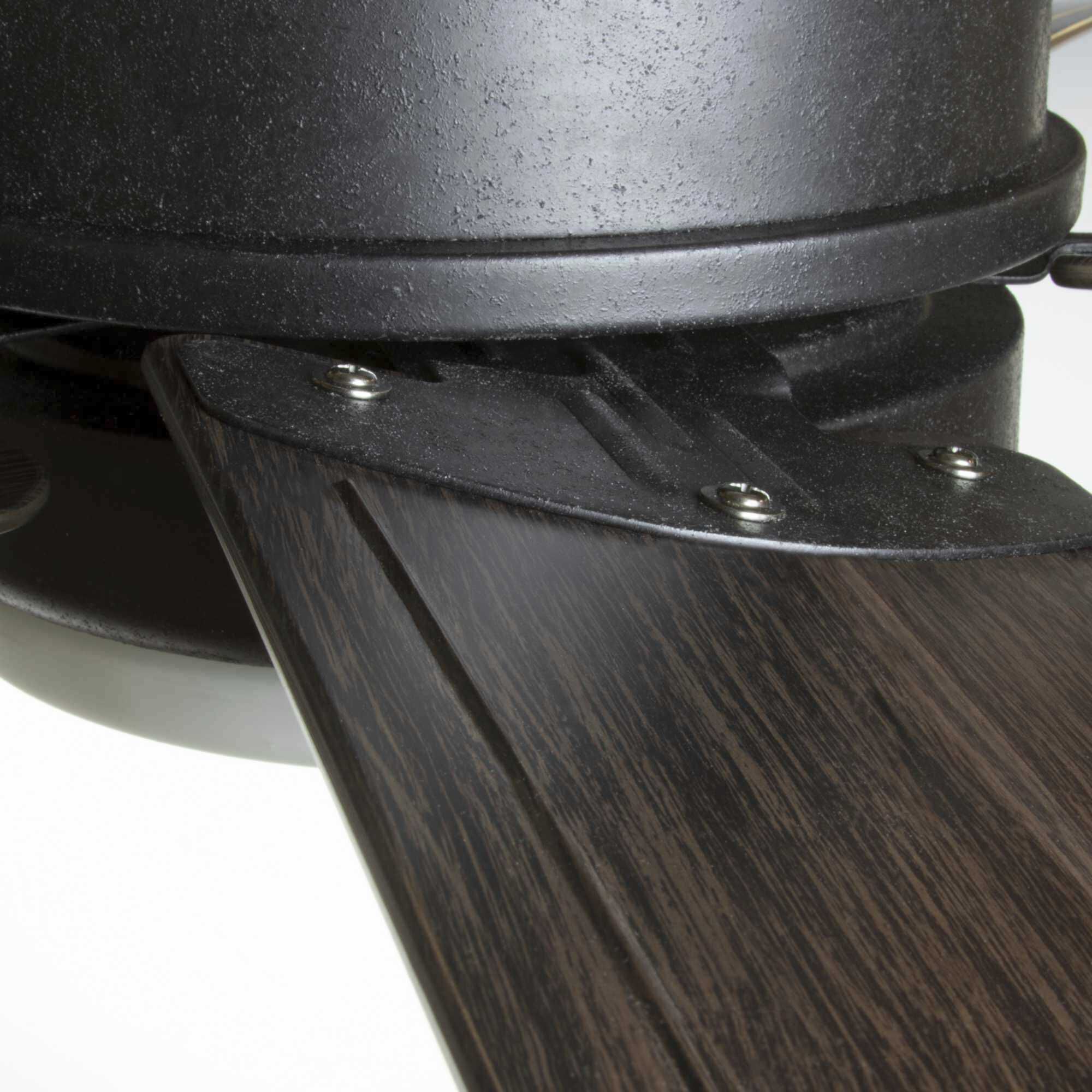 Whirl 60 inch Forged Black with Toasted Oak Blades Ceiling Fan, Progress LED