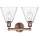 Berkshire 2 Light 17 inch Antique Copper Bath Vanity Light Wall Light in Clear