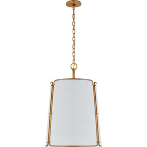 Carrier and Company Hastings 6 Light 25.25 inch Hand-Rubbed Antique Brass Pendant Ceiling Light in White, Large