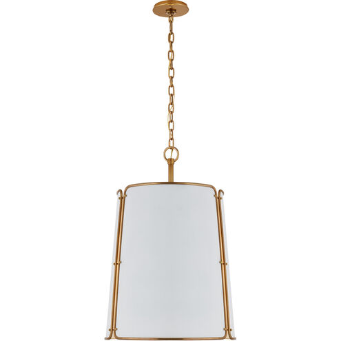 Carrier and Company Hastings 6 Light 25.25 inch Hand-Rubbed Antique Brass Pendant Ceiling Light in White, Large