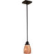 Simplicity 1 Light 4 inch Mission Brown Pendant Ceiling Light, Glass Sold Separately