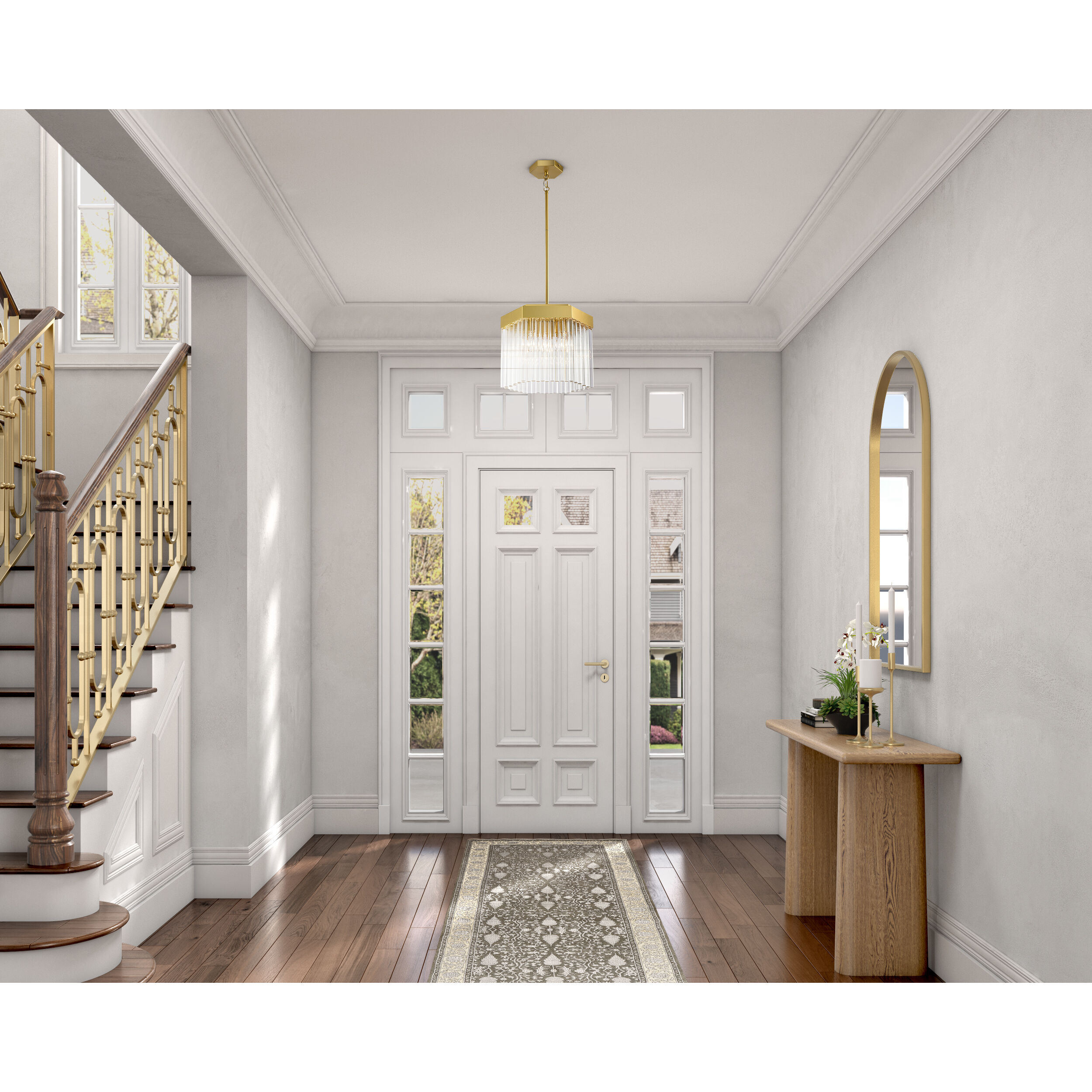 Emma 3 Light 13.87 inch Brushed Brass Pendant Ceiling Light