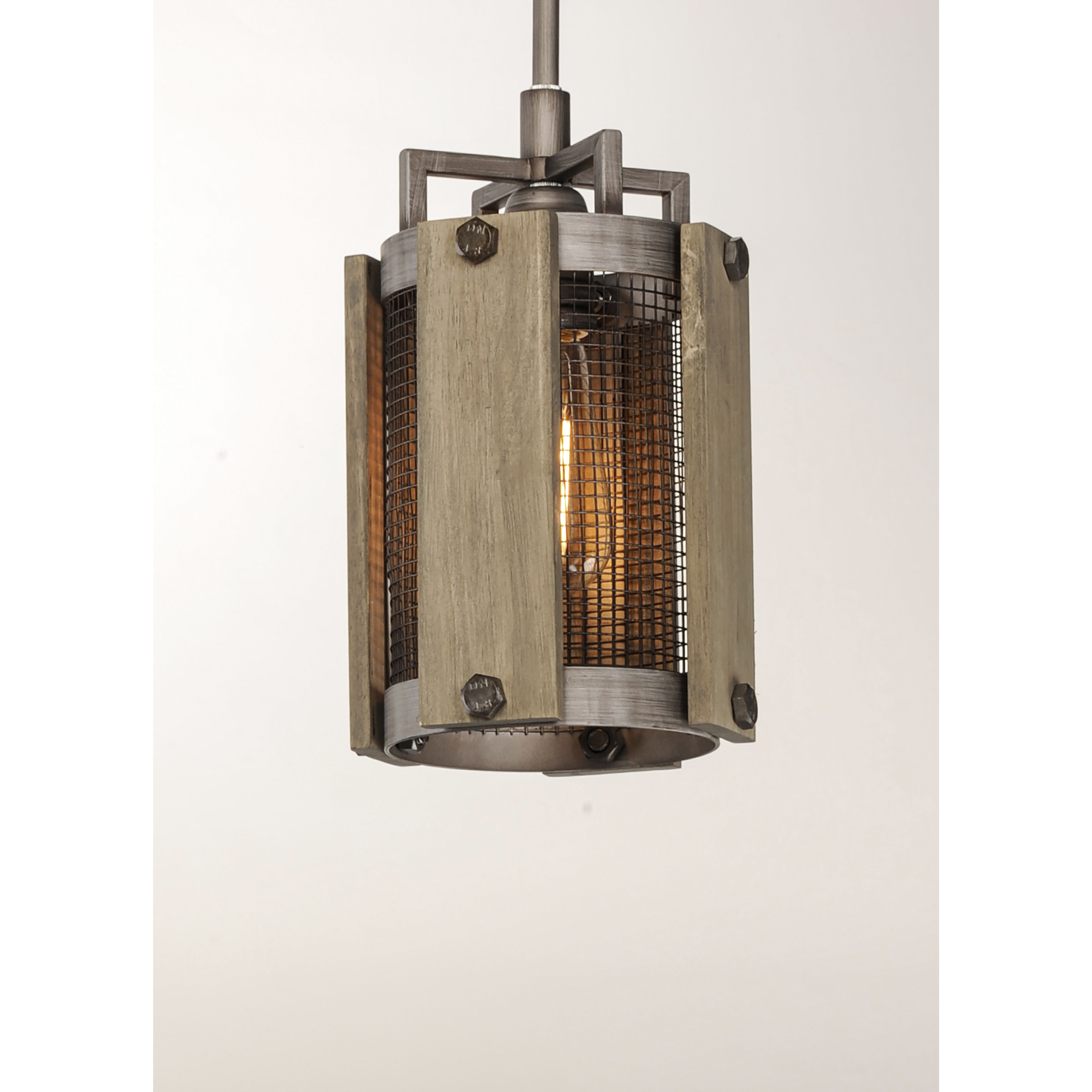Outland 1 Light 7 inch Barn Wood/Weathered Zinc Single Pendant Ceiling Light