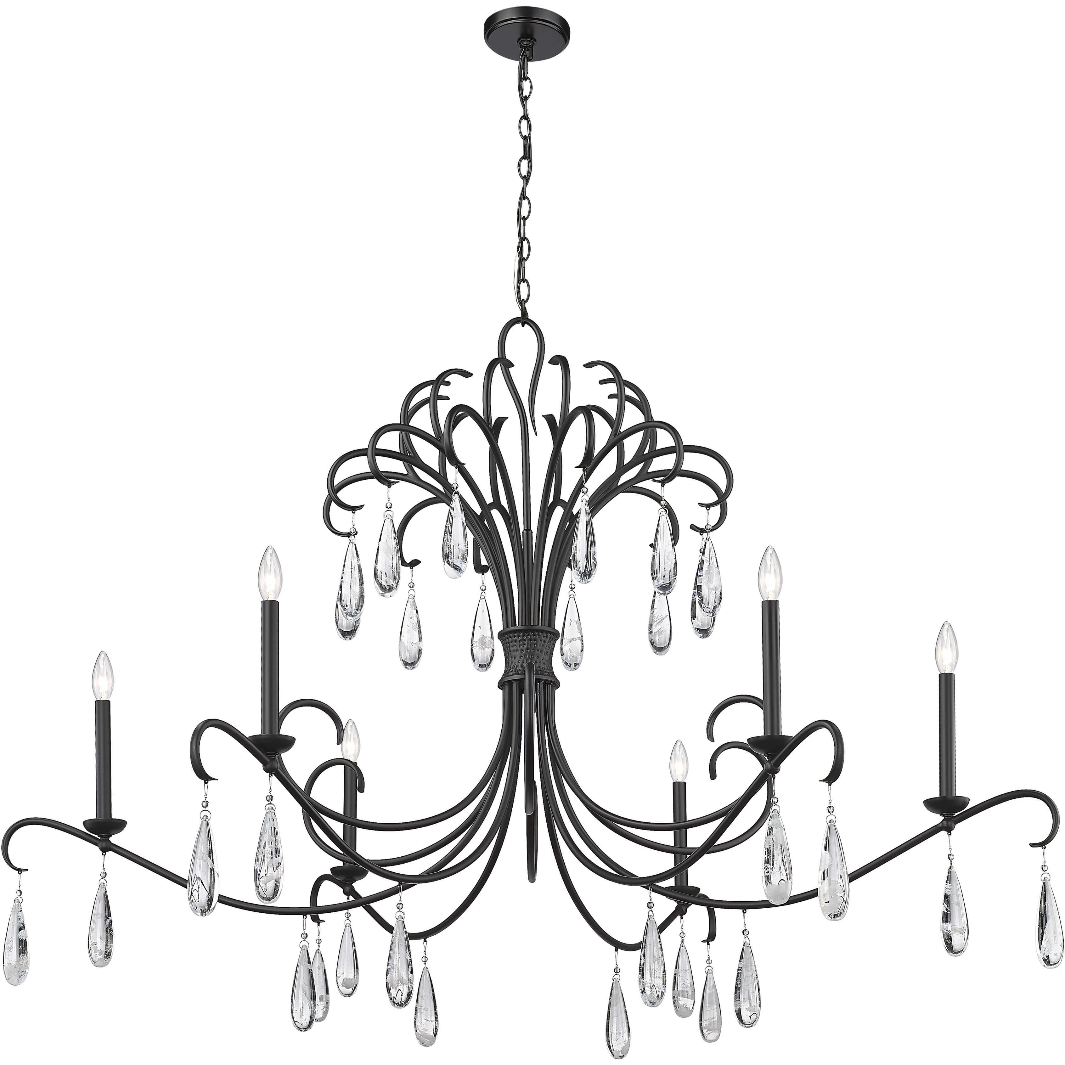 Amara 6 Light 58.75 inch Matte Black Chandelier Ceiling Light