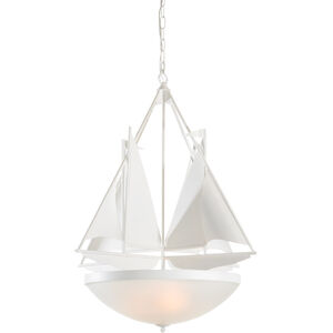 Wildwood 3 Light 31 inch Matte White/Frosted Chandelier Ceiling Light