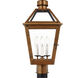 C&M by Chapman & Myers Hyannis 3 Light 19.75 inch Natural Copper Outdoor Post Lantern