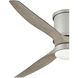 Hover Flush 52 inch Brushed Nickel with Weathered Wood Blades Fan