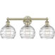 Athens Deco Swirl 3 Light 26 inch Antique Brass Bath Vanity Light Wall Light in Clear Deco Swirl Glass