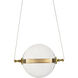 Otto LED 16.1 inch Black with Brass Accents Mini Pendant Ceiling Light, Sphere