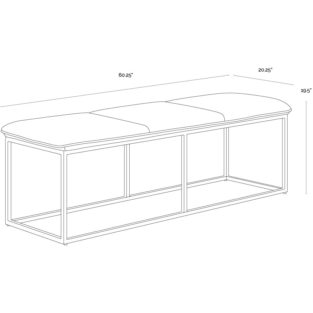 Alley Rustic Bronze / Piccolo Pebble Bench